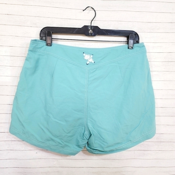L.L.BEAN OUTDOOR HYBRID SHORT AQUA & NAVY, SZ 14 - Picture 6 of 10